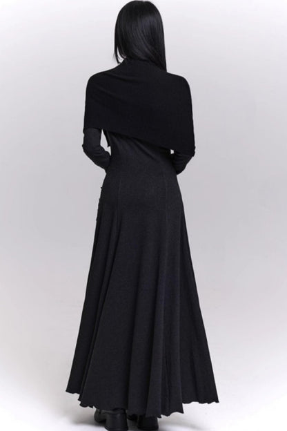 Gray Off-the-shoulder Knit Dress