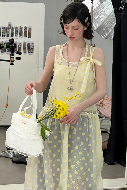Sweet Polka Dot Mesh Dress