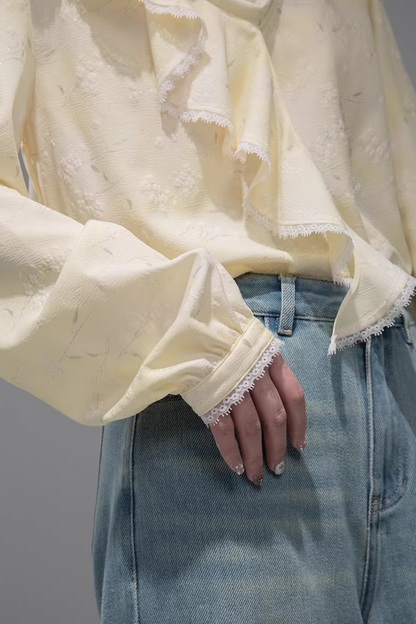 Lemon Yellow Ruffle Blouse