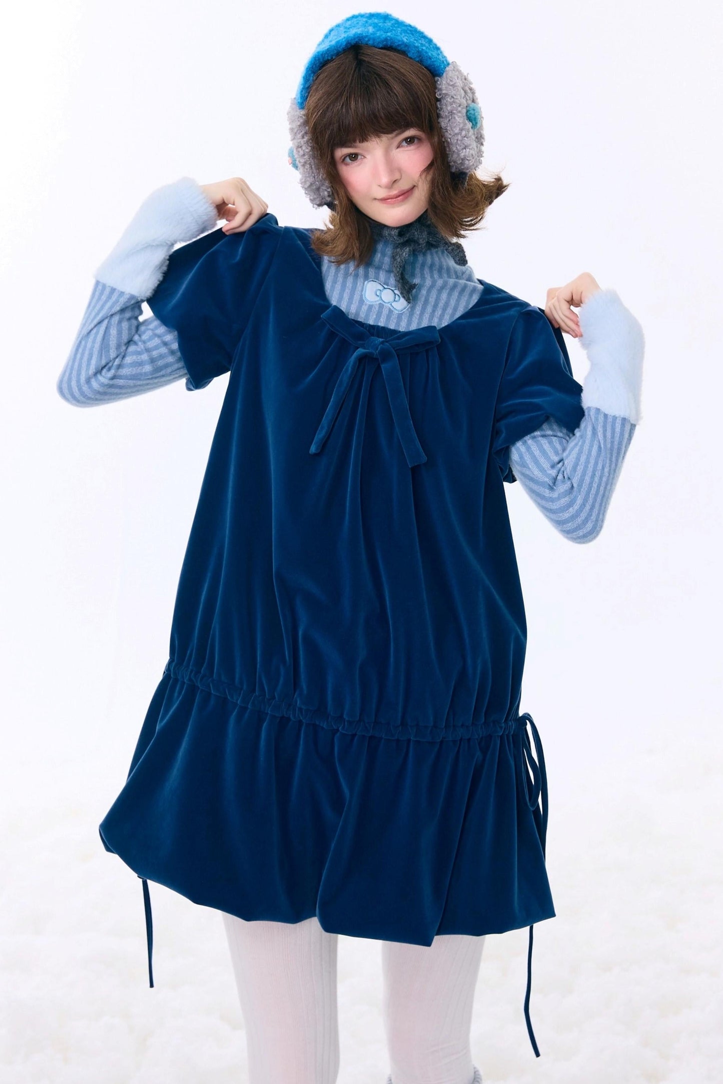 Dark Blue Velvet Dress