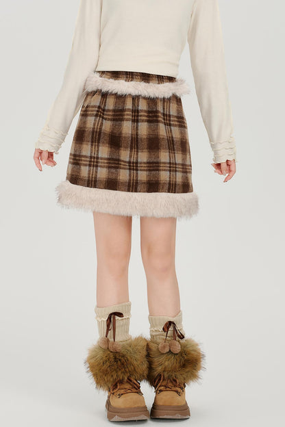 Retro Check Winter Jacket Set