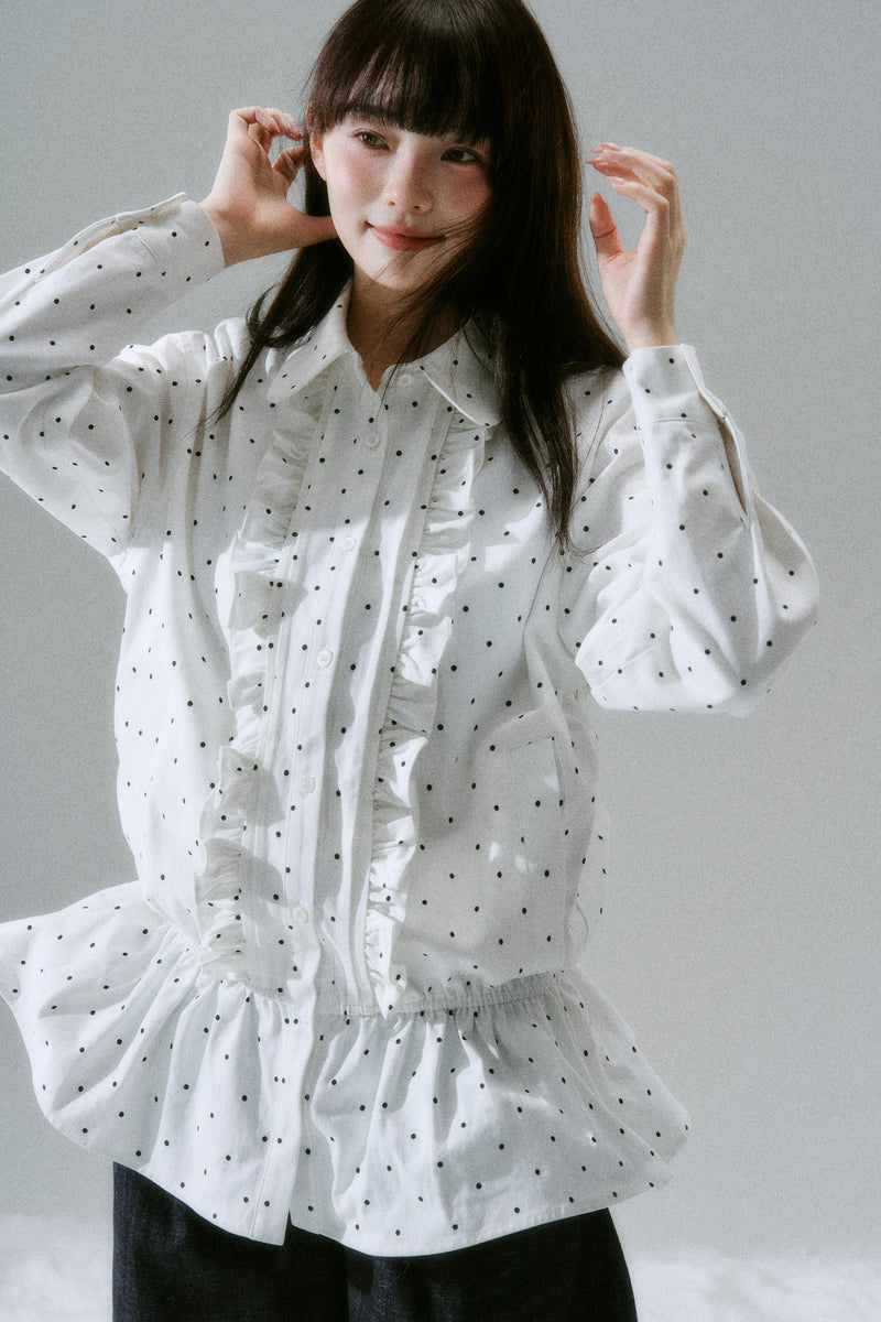 Flash Memory Ruffle Dot Top