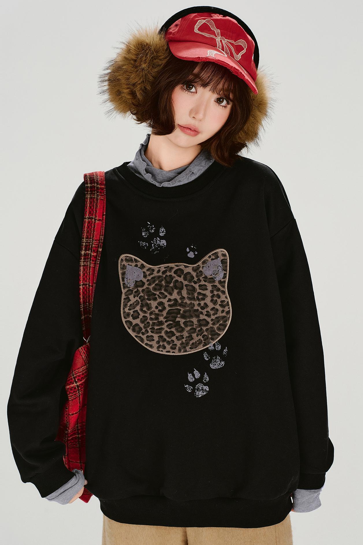 Retro Leopard Loose Mode Top