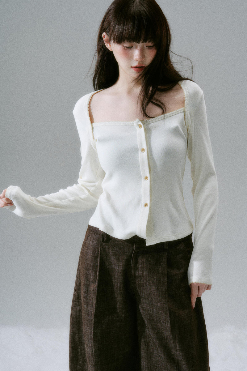 Open Neck Slim Top