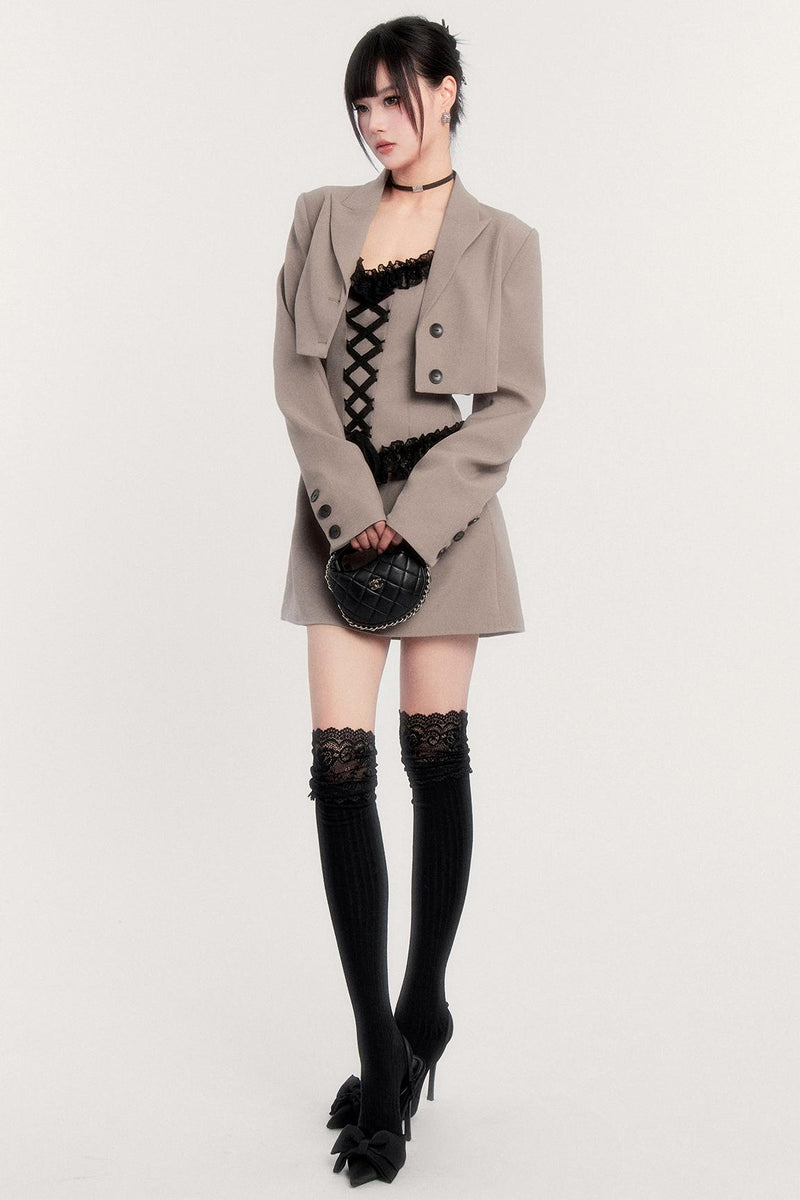 Lace Patchwork Dress + Jacket