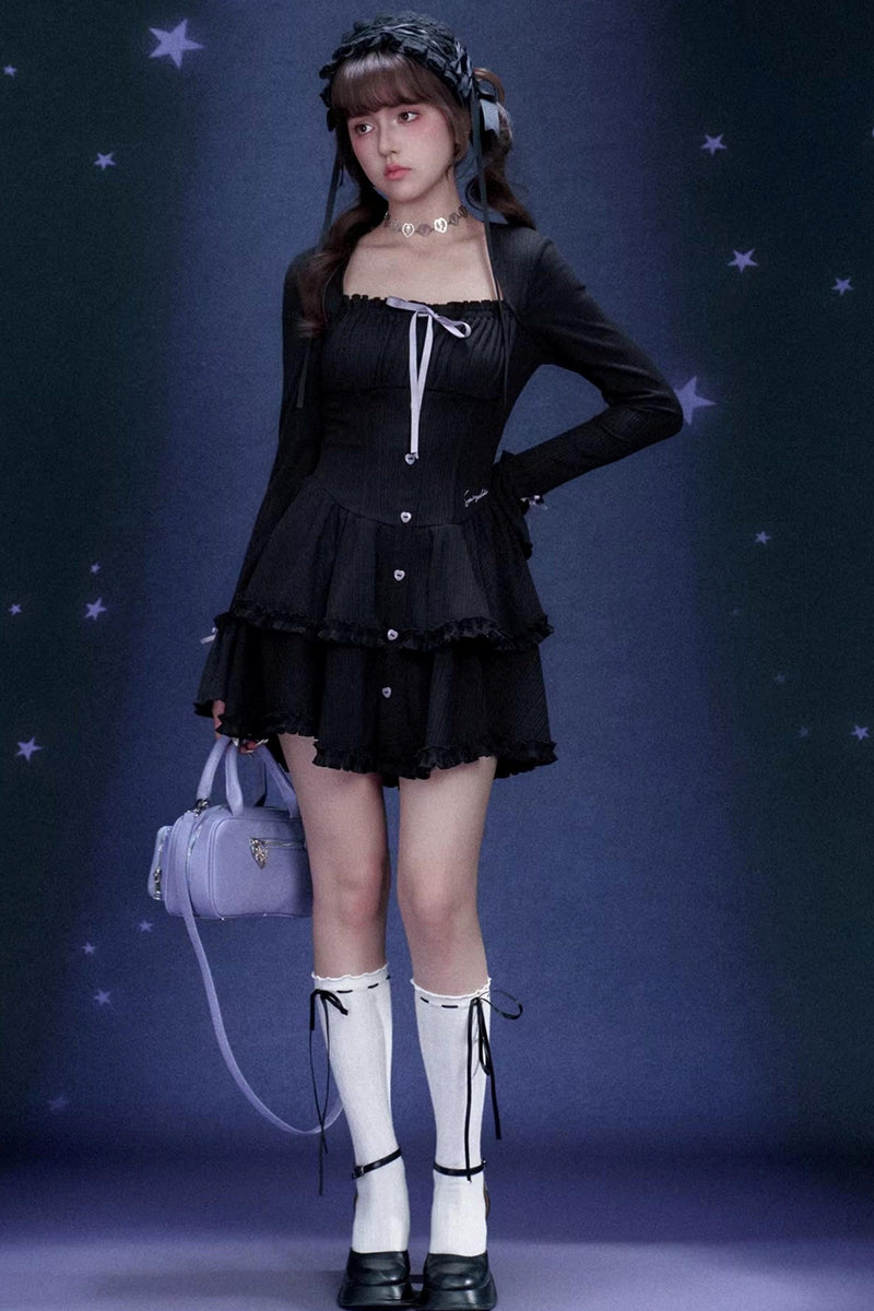 Dark Sweet Girly Tiered Dress