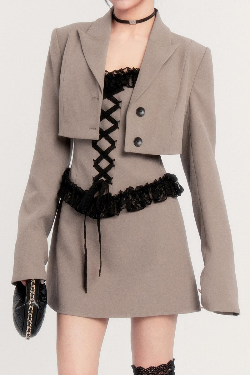 Lace Patchwork Dress + Jacket
