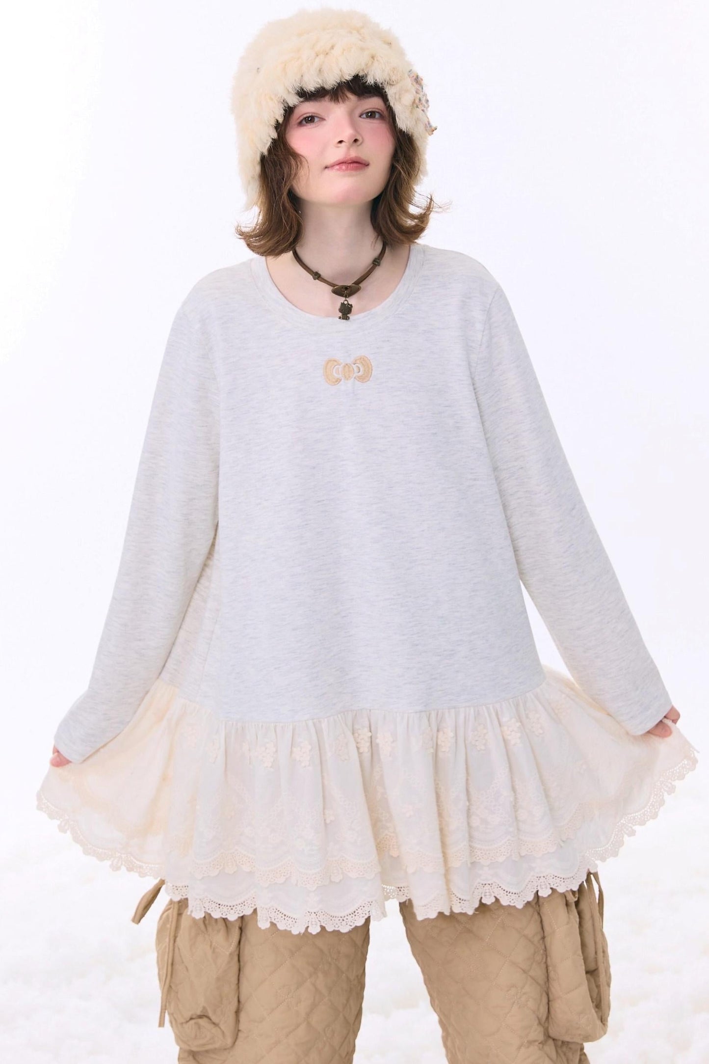 Retro Lace Ribbon Top