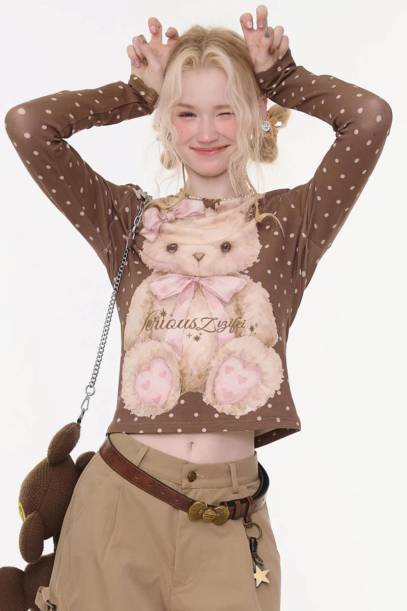 Dot Rabbit Print Top