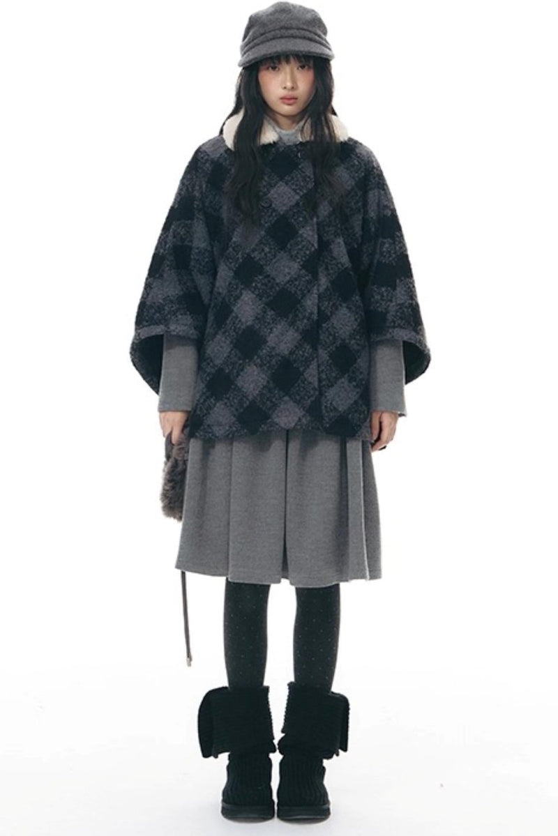 Retro Top + Preppy Pleated Skirt + Scarf