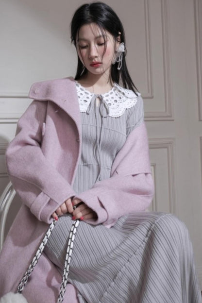 Sichuan Mist Gray Ruffle Long Dress