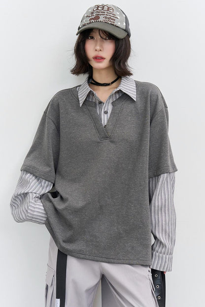 Patchwork Color Block Blouse