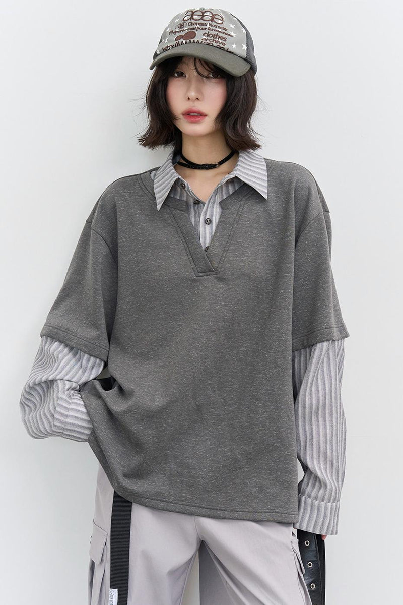 Patchwork Color Block Blouse