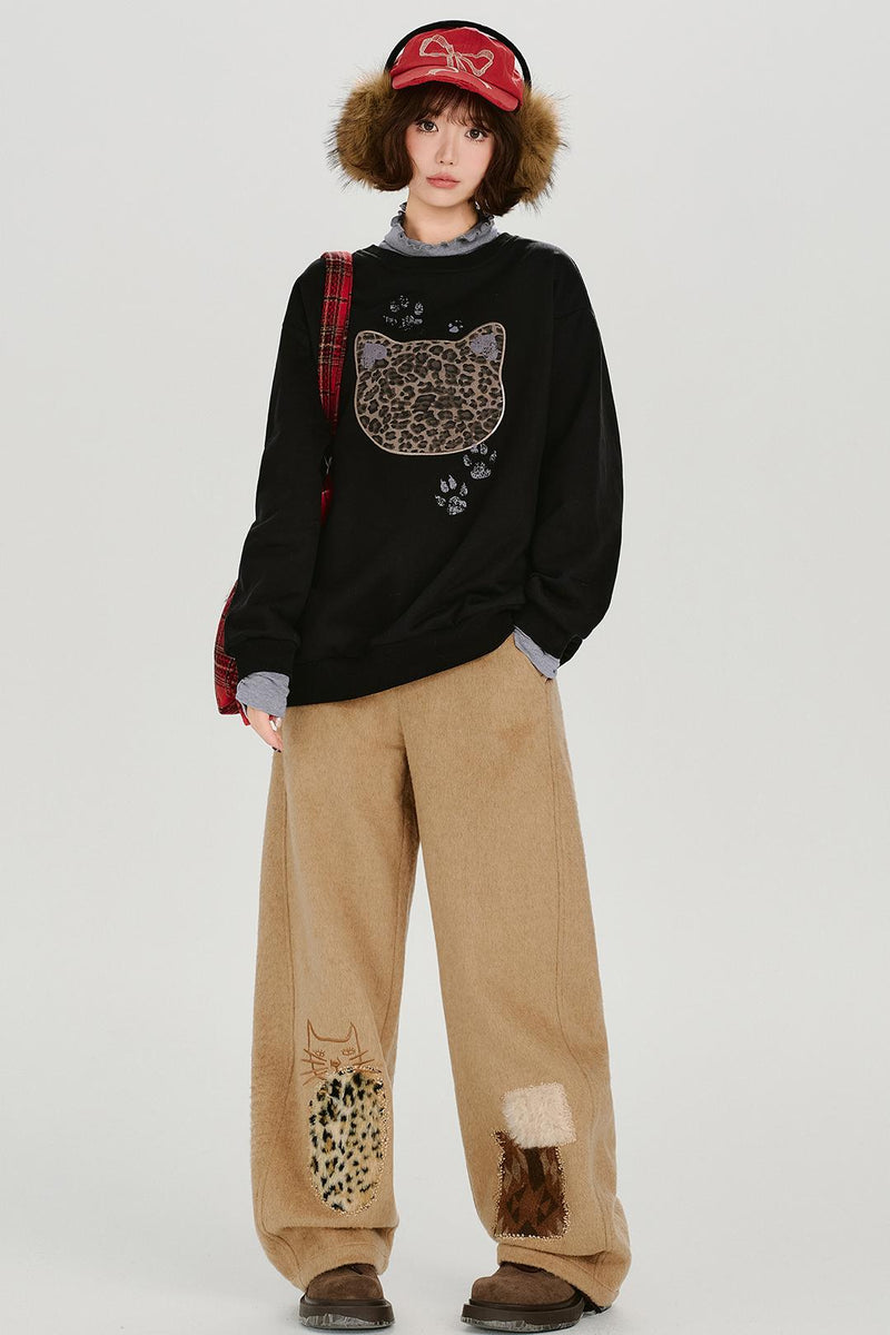 Retro Leopard Loose Mode Top