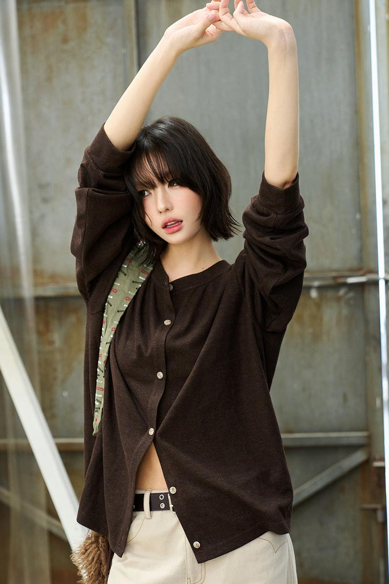 Reversible V-neck Cardigan