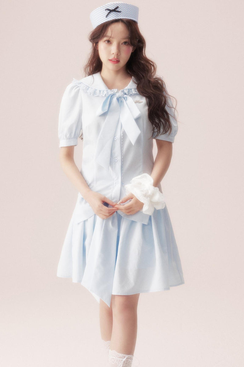 Sea Salt Bow Tie Shirt + Skirt