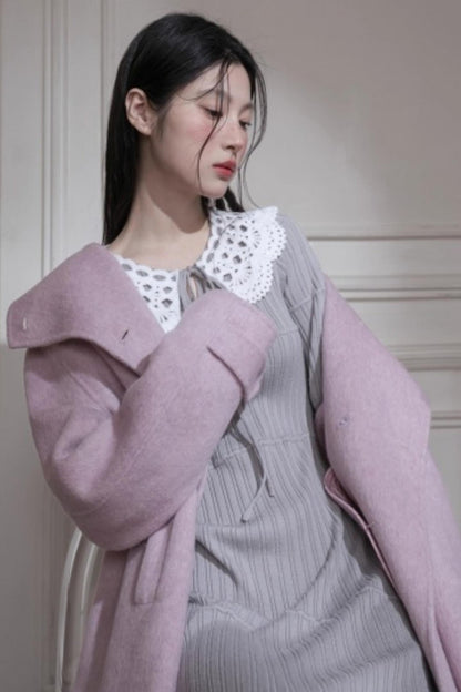 Sichuan Mist Gray Ruffle Long Dress