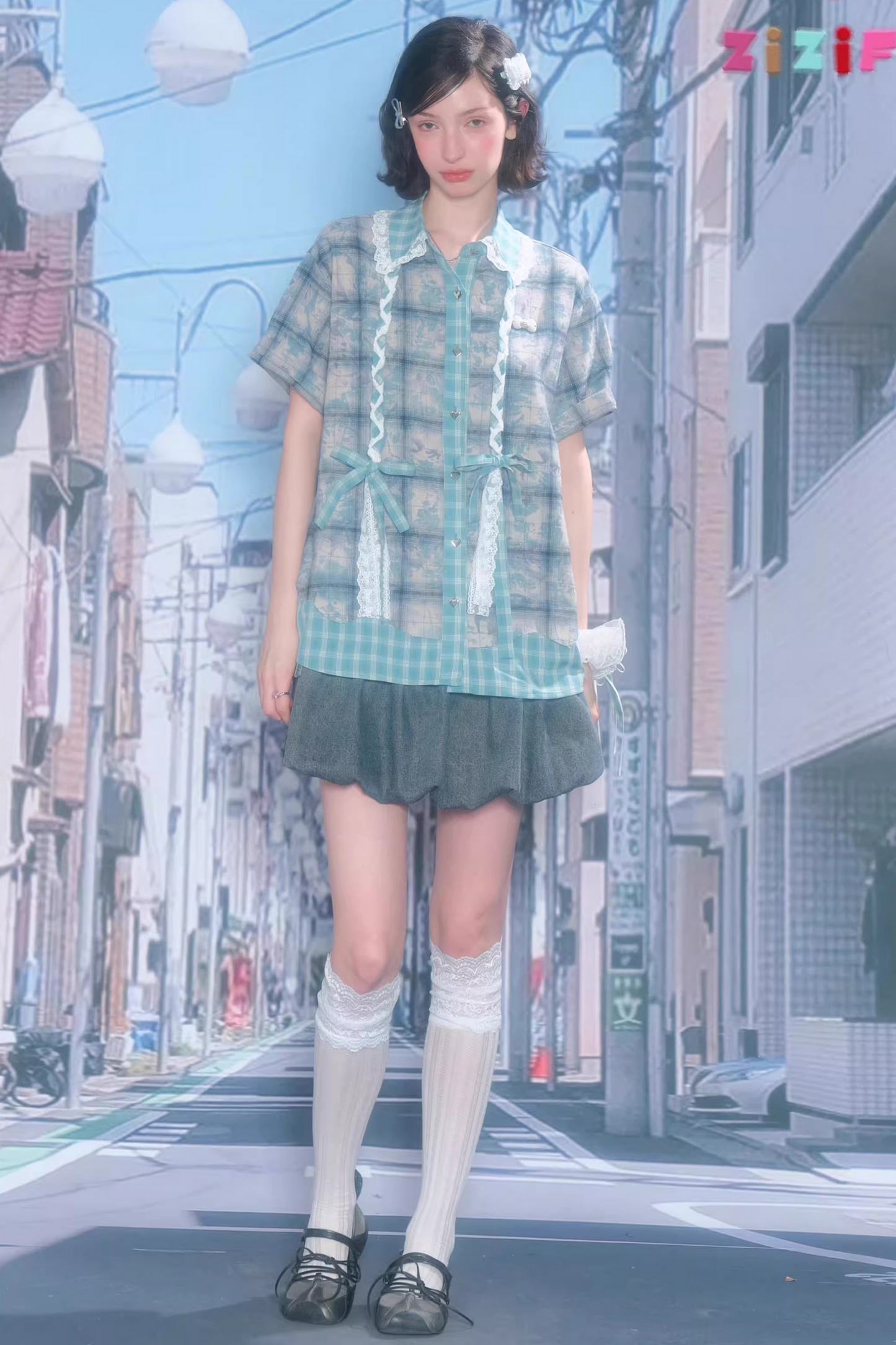 Y2k Plaid Oversized Shirt