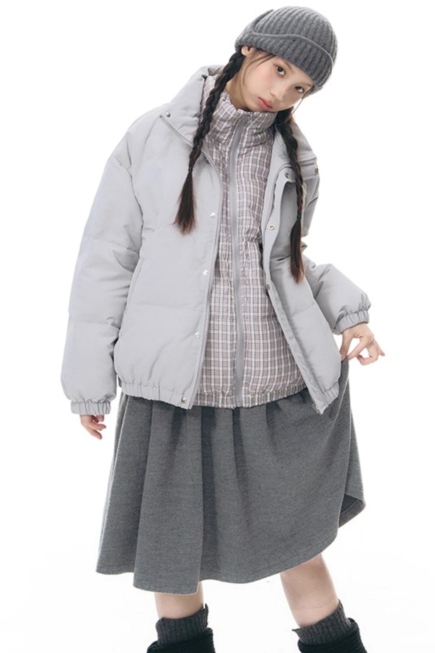Retro Top + Preppy Pleated Skirt + Scarf