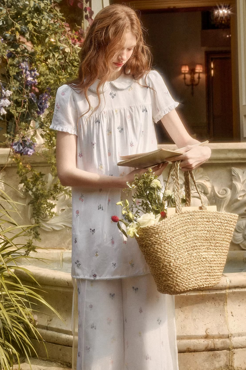 Retro Dress + Top + Pants + Curtain + Scarf