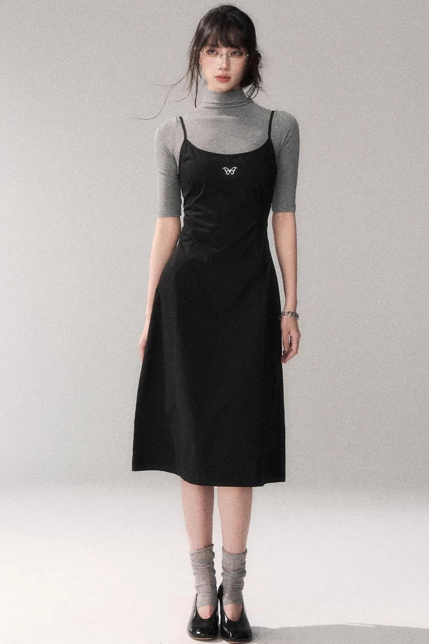 Retro Mid-sleeve Slim Top