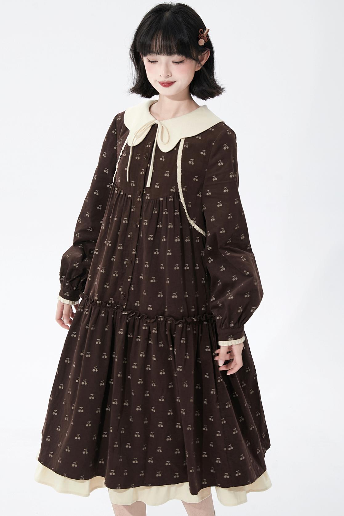 Cherry Doll Collar Retro Dress