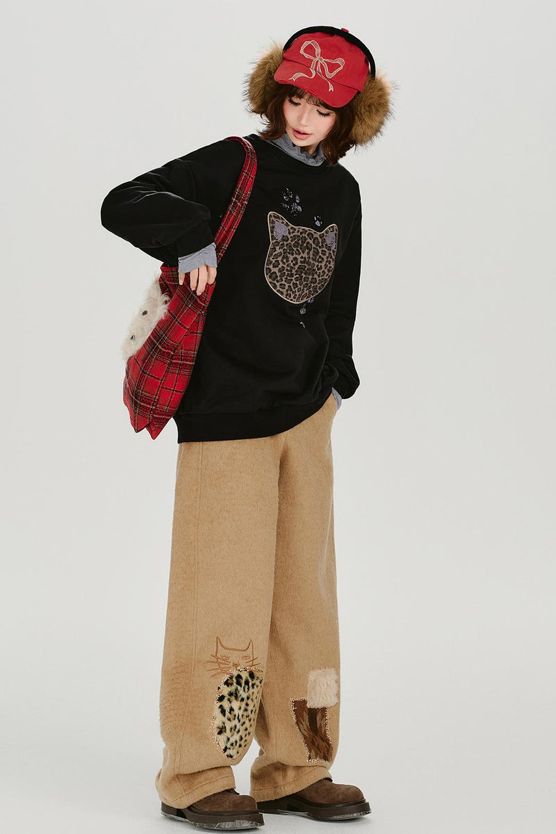 Retro Leopard Loose Mode Top
