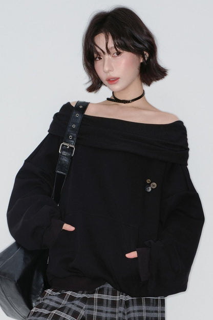 Off-shoulder Loose Top