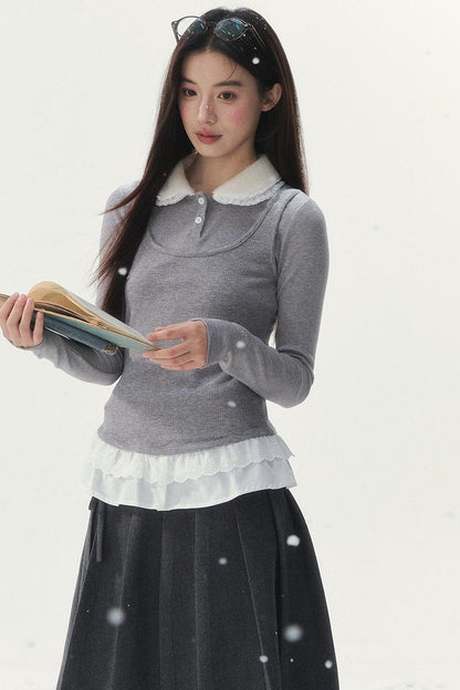 Doll Collar Sweet French Top