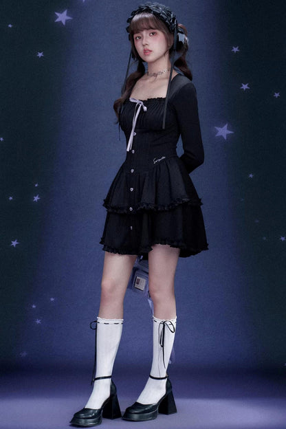 Dark Sweet Girly Tiered Dress