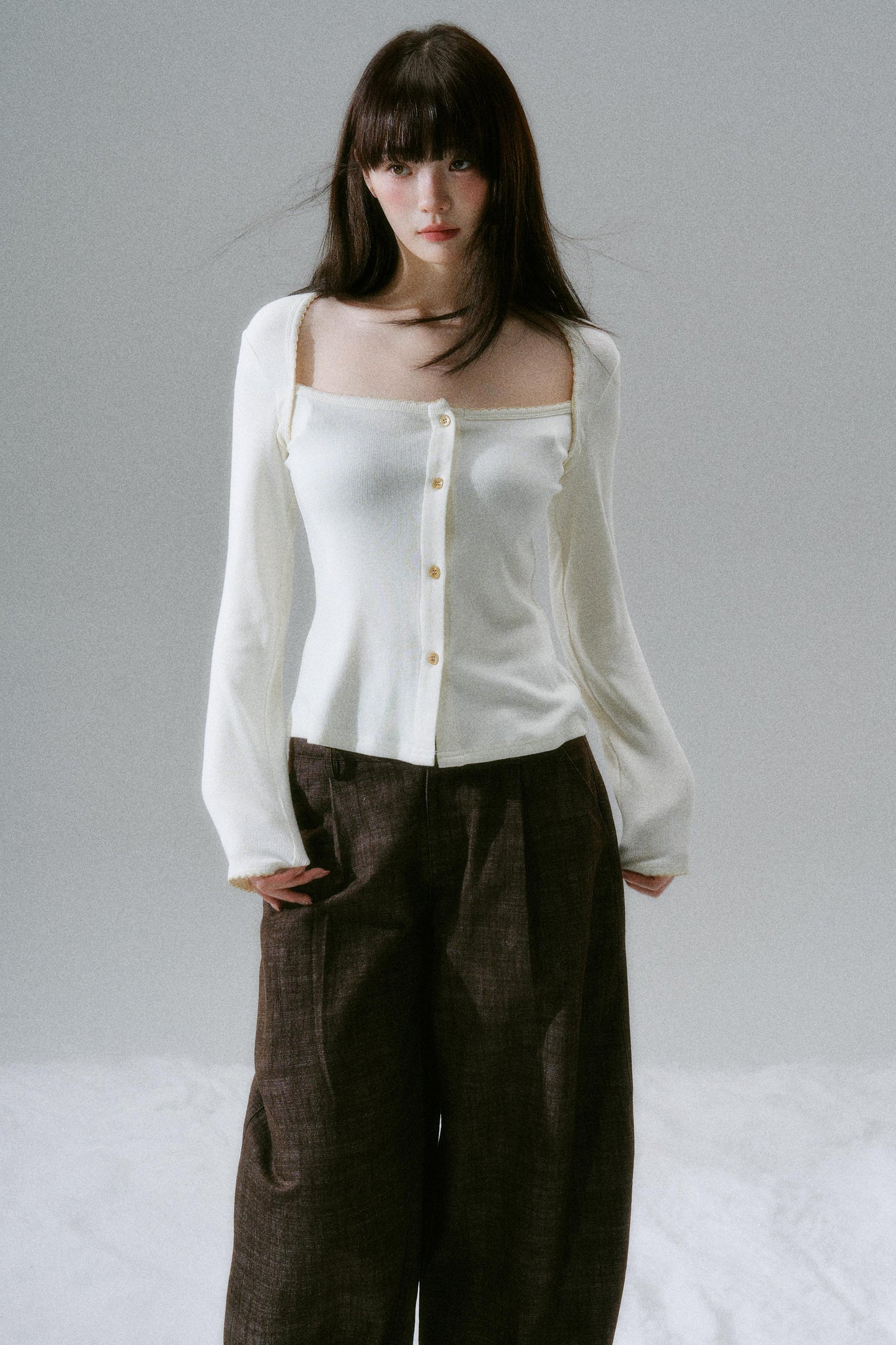 Open Neck Slim Top