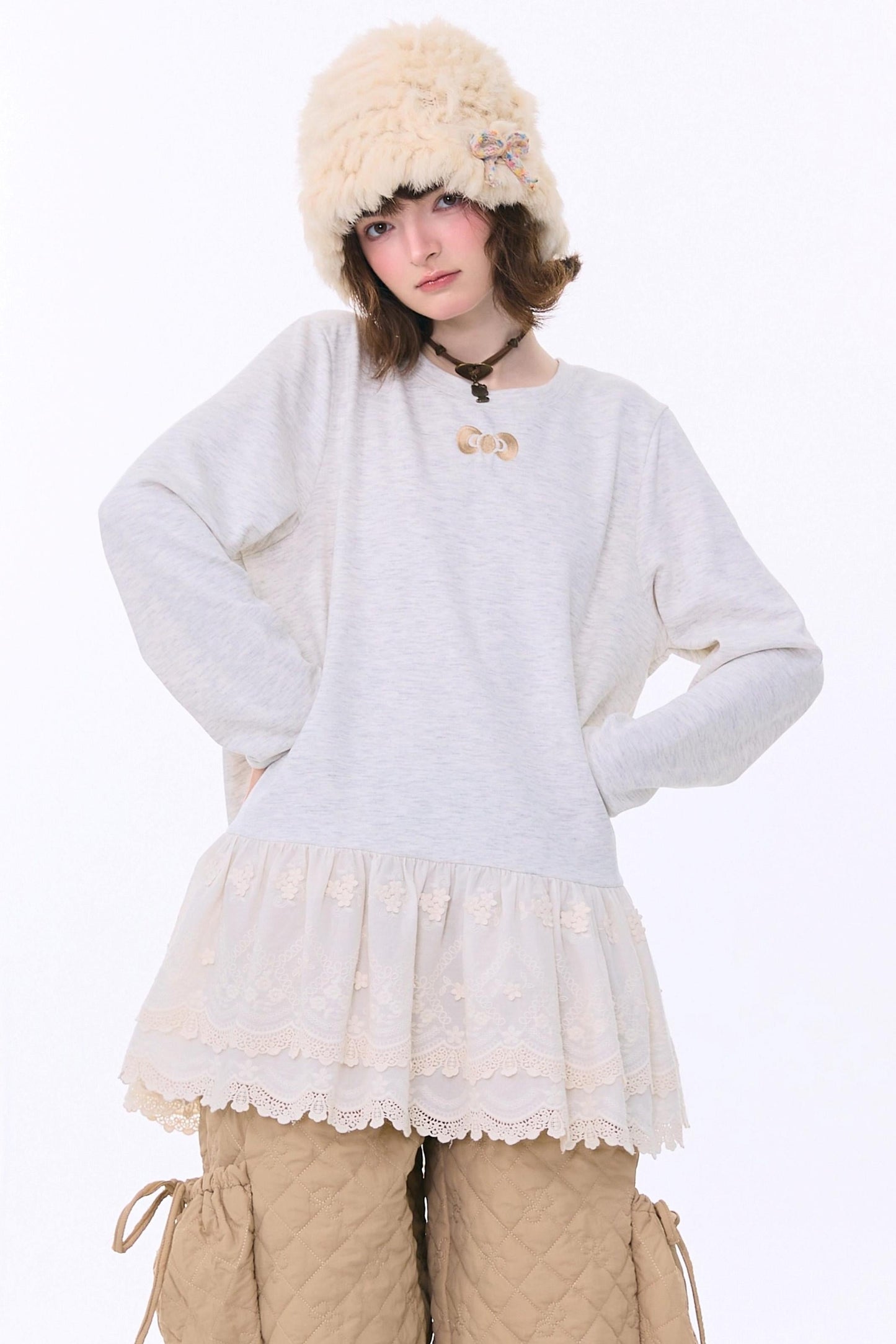 Retro Lace Ribbon Top