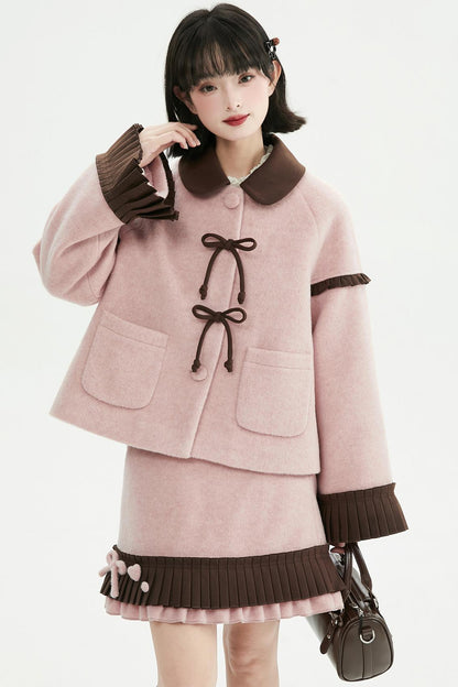 Retro Ribbon Doll Coat + Skirt