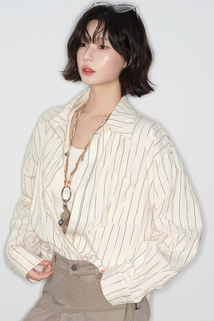 Gravity Striped Cotton Blouse