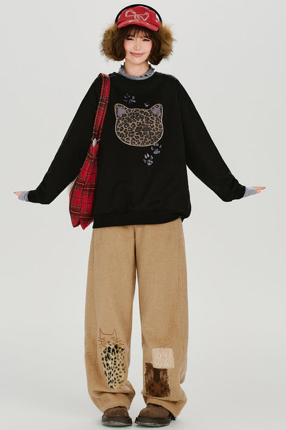 Retro Leopard Loose Mode Top