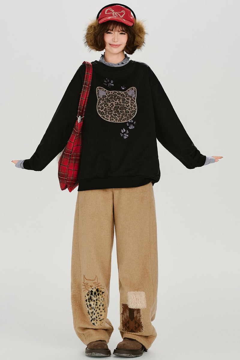 Retro Leopard Loose Mode Top