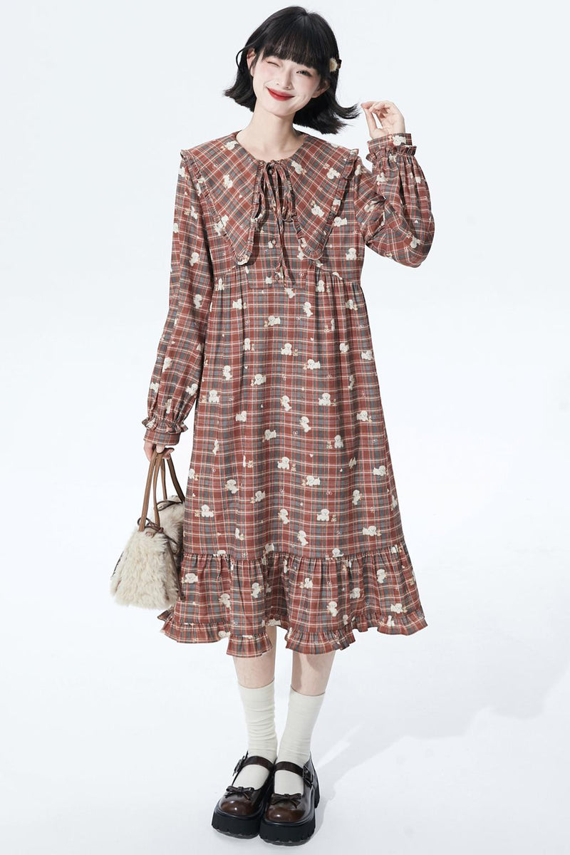 Retro Checker Puppy Dress