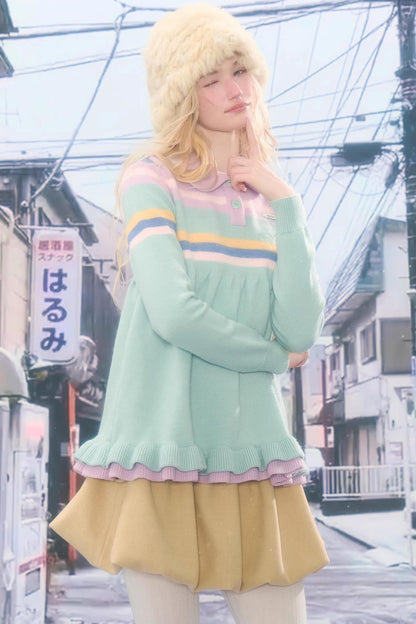 Contrast Striped Knit Sweater