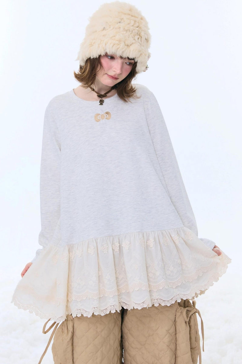 Retro Lace Ribbon Top