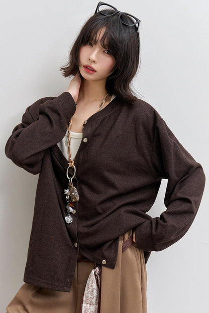 Reversible V-neck Cardigan
