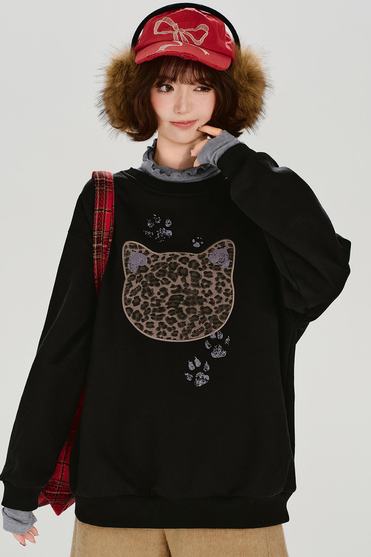 Retro Leopard Loose Mode Top
