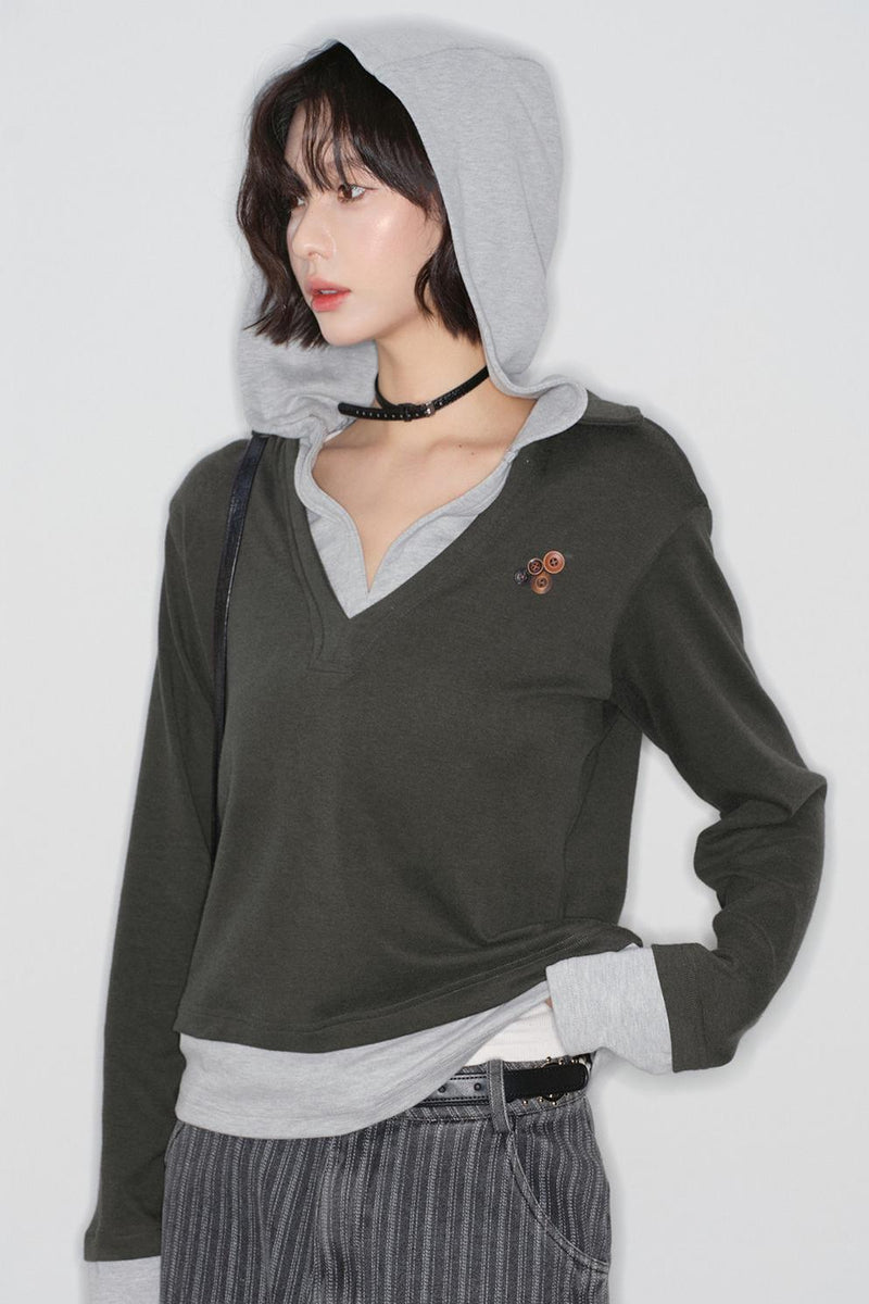 Mode V-neck Tight Top