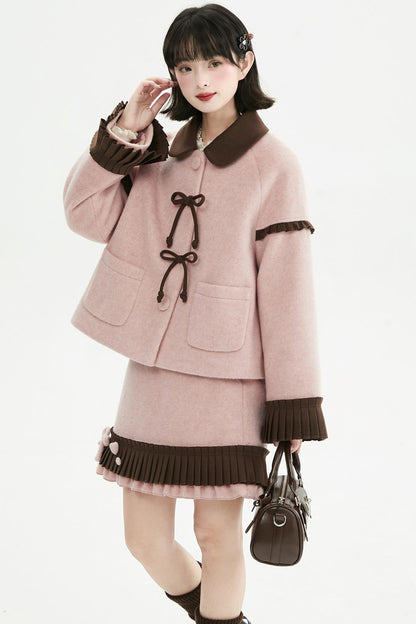 Retro Ribbon Doll Coat + Skirt