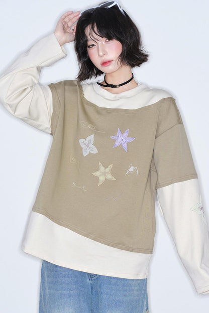 Gravity Hand-painted Color Block Top