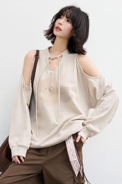 Off-shoulder Loose Top