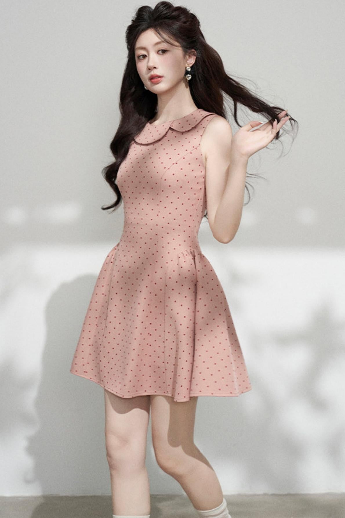 French Dot Dress + Cardigan