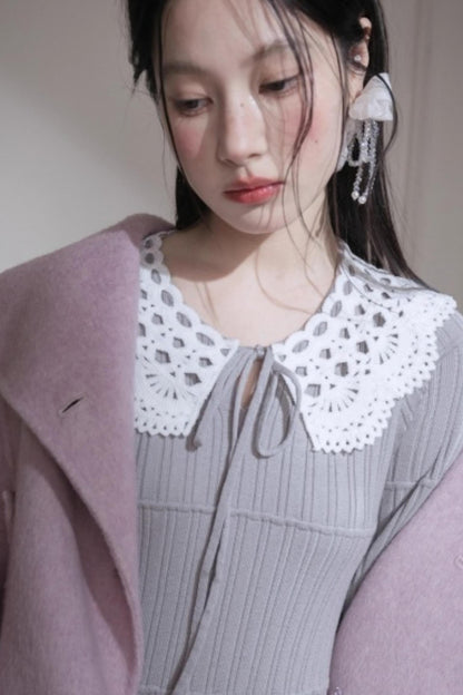 Sichuan Mist Gray Ruffle Long Dress