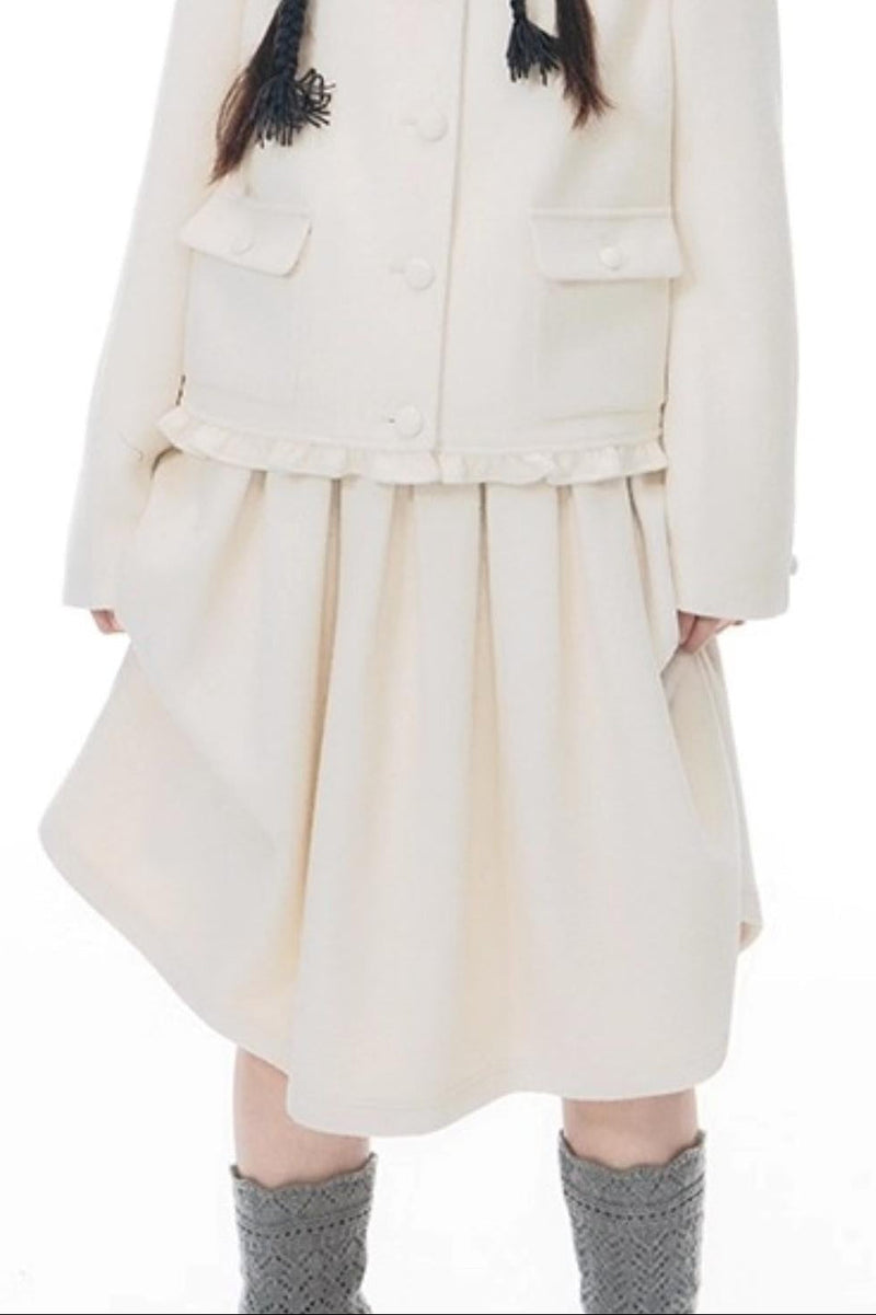 Retro Top + Preppy Pleated Skirt + Scarf