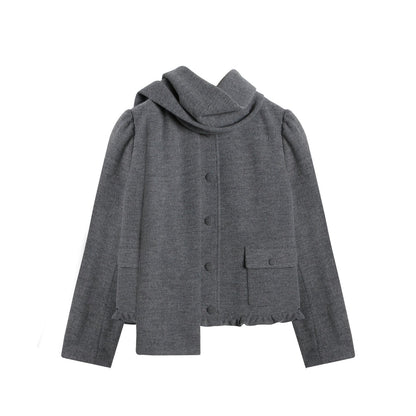 Retro Top + Preppy Pleated Skirt + Scarf