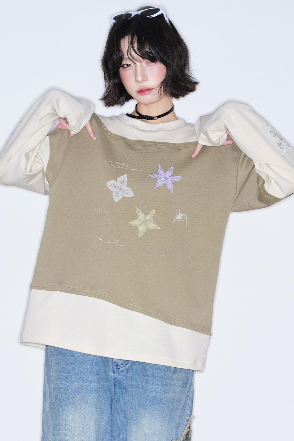 Gravity Hand-painted Color Block Top